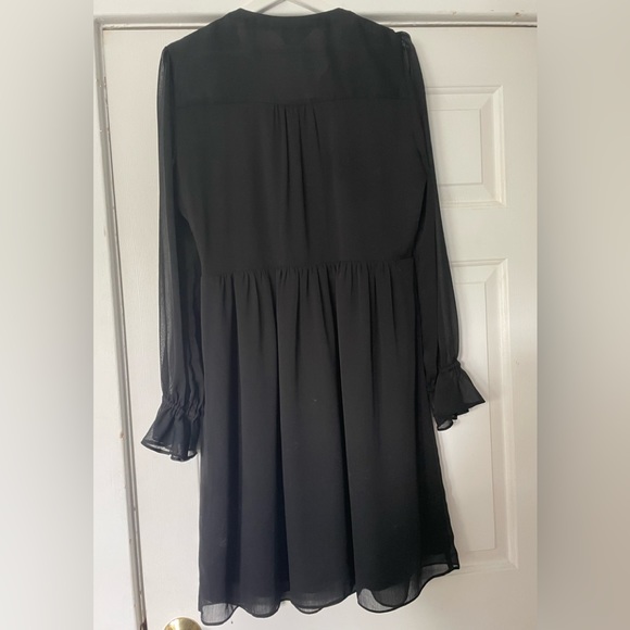 Boden Amalie Ruffle Notch-Neck Dress Black - Size 12 - Picture 7 of 8